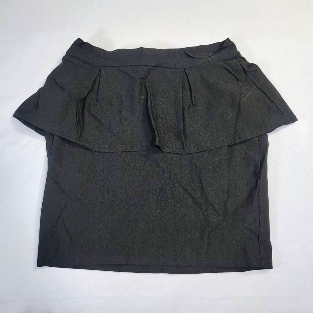 Charlotte Russe Junior's Peplum Pencil Skirt Black Sz M Classic Chic Cute Dance